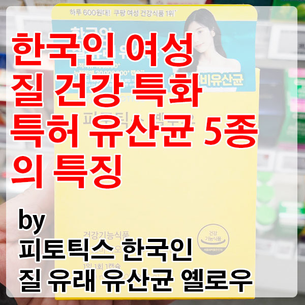여성 질 건강을 위한 특허 유산균 5종의 피토틱스 한국인 질 유래 유산균 옐로우